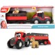 Tractor Simba ABC Massey Ferguson Animal Trailer 30 cm cu lumini sunete remorca si figurina