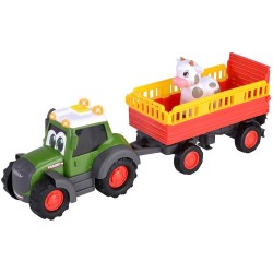 Tractor Simba ABC Fendt Animal Trailer 30 cm cu lumini sunete remorca si figurina