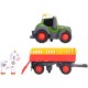 Tractor Simba ABC Fendt Animal Trailer 30 cm cu lumini sunete remorca si figurina