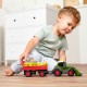 Tractor Simba ABC Fendt Animal Trailer 30 cm cu lumini sunete remorca si figurina