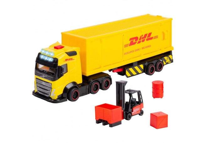 Camion Dickie Toys DHL Heavy Truck 35 cm cu lumini si sunete