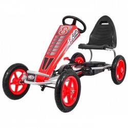 Kart cu pedale si roti gonflabile varsta 3 ani+ 122x57x73 cm Gokart AIR - Rosu
