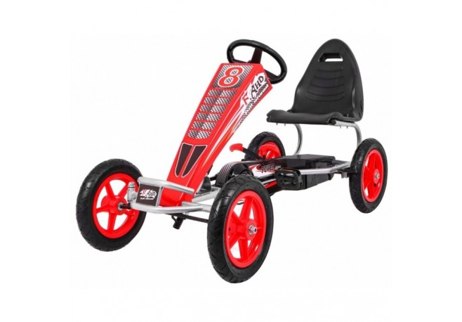 Kart cu pedale si roti gonflabile varsta 3 ani+ 122x57x73 cm Gokart AIR - Rosu
