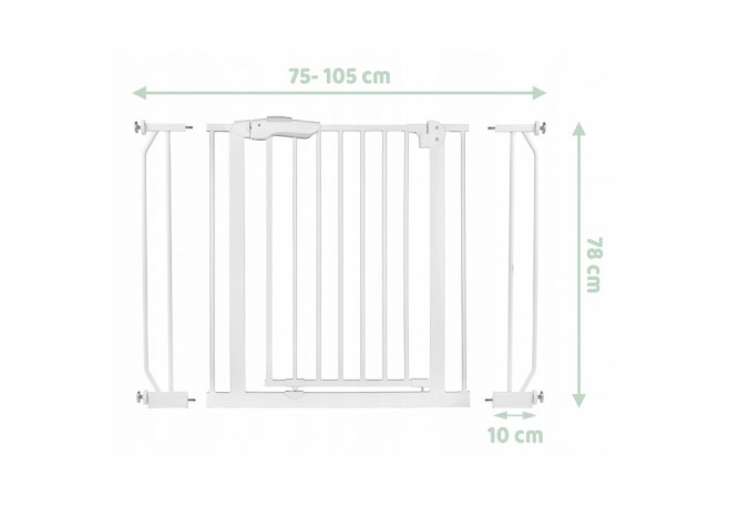 Poarta siguranta 75-105 cm Nukido 718000 - Alb