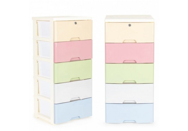 Raft cu 5 compartimente pentru depozitarea diverselor obiecte ModernHome 04A - Multicolor