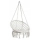 Leagan suspendat pentru interior/exterior cu spatar cuib de barza alb GW-076