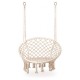 Leagan suspendat pentru interior/exterior cu spatar cuib de barza alb GW-076