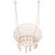 Leagan suspendat pentru interior/exterior cu spatar cuib de barza alb GW-076