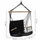 Leagan Suspendat Pentru Interior/exterior Cu Spatar 2 manere Cuib De Barza 120 kg GW-924 Negru