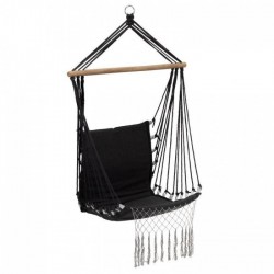 Leagan Suspendat Pentru Interior/exterior Cu Spatar Cuib De Barza 120 kg GW-923 Negru
