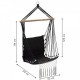 Leagan Suspendat Pentru Interior/exterior Cu Spatar Cuib De Barza 120 kg GW-923 Negru