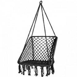 Leagan Suspendat Pentru Interior/exterior Cu Spatar Cuib De Barza Negru Gw911
