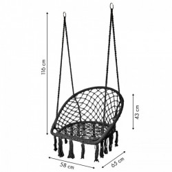 Leagan suspendat pentru interior/exterior negru GW-912