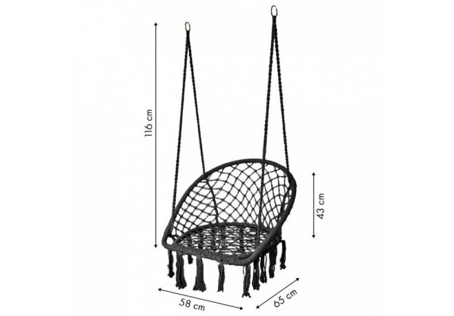Leagan suspendat pentru interior/exterior negru GW-912