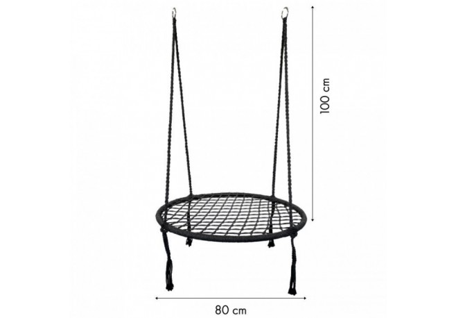 Leagan suspendat interior/exterior cuib de barza negru GW-908