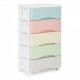 Raft pe roti cu 5 compartimente pentru depozitarea jucariilor ModernHome - Multicolor