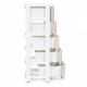 Raft pe roti cu 5 compartimente pentru depozitarea jucariilor ModernHome - Multicolor
