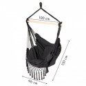 Leagan suspendat pentru interior/exterior cu spatar si 2 perne cuib de barza Negru GW-918