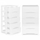 Raft pe roti cu 5 compartimente pentru depozitarea jucariilor ModernHome - Alb