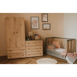 Mobilier Camera copii Si Bebelusi KLUPS PAULINE Grafit-Stejar