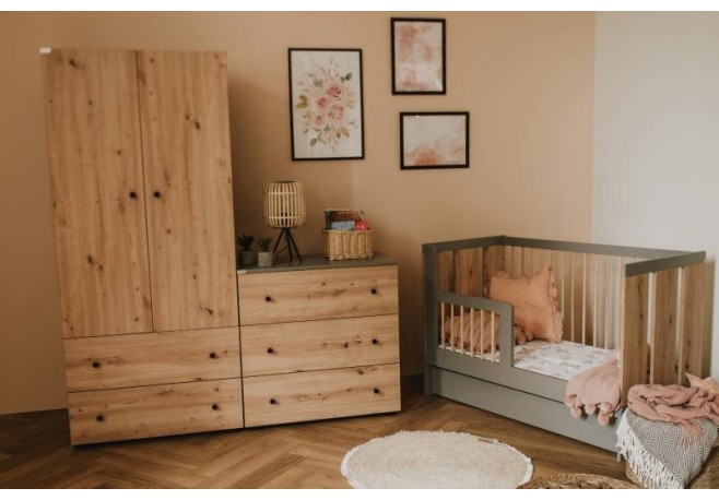 Mobilier Camera copii Si Bebelusi KLUPS PAULINE Grafit-Stejar