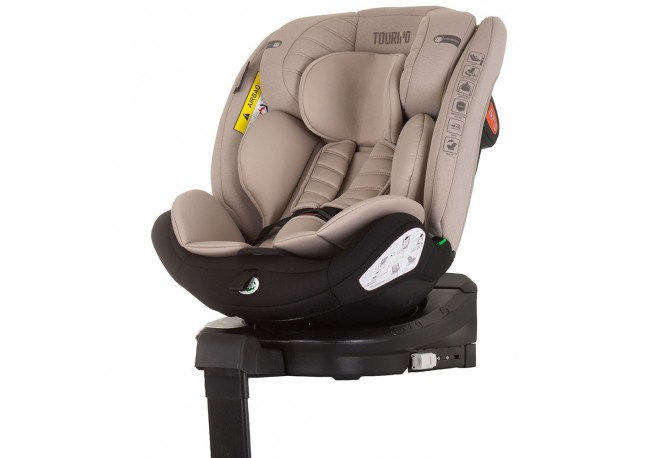 Scaun auto Chipolino Tourino I-Size 40-150 cm macadamia cu sistem Isofix