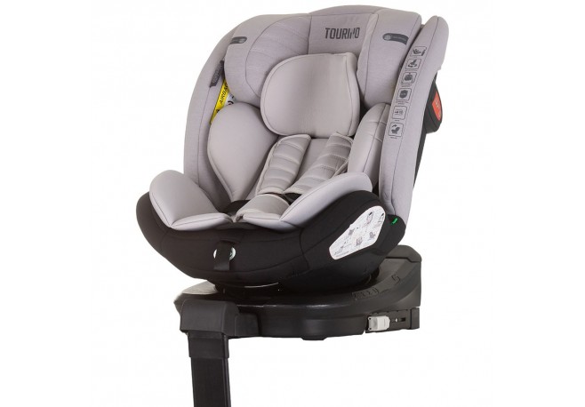 Scaun auto Chipolino Tourino I-Size 40-150 cm ash grey cu sistem Isofix