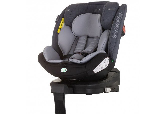 Scaun auto Chipolino Tourino I-Size 40-150 cm grey mix cu sistem Isofix