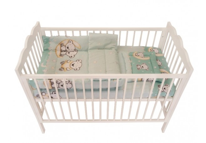 Lenjerie MyKids Bear On Moon Mint 4 piese 120x60