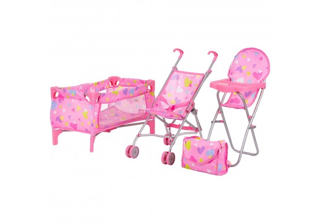 Set jucarii pentru papusi Chipolino Trixy 3 in 1 hearts