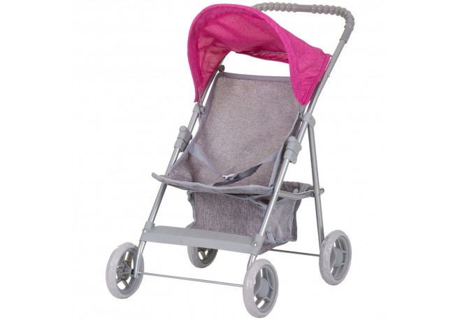 Carucior pentru papusi Chipolino Alice grey pink linen