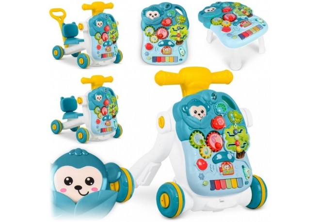 Antemergator 4 in 1 cu diverse activitati si sunete Ricokids 781500 - Albastru