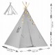 Cort de joaca pentru copii cu ghirlanda lumini si 3 pernite Nukido 120 x 120 x 165 cm - Gri