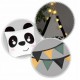 Cort de joaca pentru copii cu ghirlanda lumini si 2 pernite Nukido 120 x 120 x 160 cm - Panda