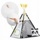 Cort de joaca pentru copii cu ghirlanda lumini si 2 pernite Nukido 120 x 120 x 160 cm - Panda