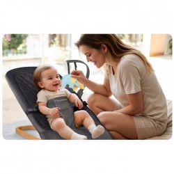 Balansoar pentru copii 2 in 1 cu jucarii Nukido 705202 Gri antracit