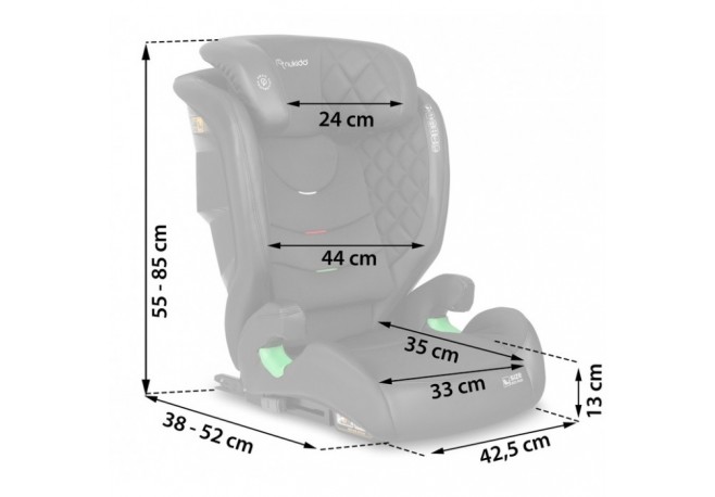 Scaun auto cu ISOFIX Nukido Louis Grupa 100-150 cm (15-36 Kg) i-Size omologare R129 - Negru