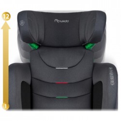Scaun auto cu ISOFIX Nukido Louis Soft Grupa 100-150 cm (15-36 Kg) i-Size omologare R129 - Negru Gri