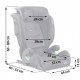 Scaun auto cu ISOFIX Nukido Louis Soft Grupa 100-150 cm (15-36 Kg) i-Size omologare R129 - Negru Gri
