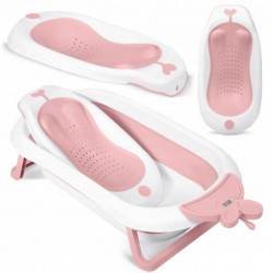Cadita de baie cu dop de scurgere suport cu insertie si termometru Ricokids RK-282 - Roz