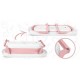 Cadita de baie cu dop de scurgere suport cu insertie si termometru Ricokids RK-282 - Roz