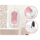Cadita de baie cu dop de scurgere suport cu insertie si termometru Ricokids RK-282 - Roz