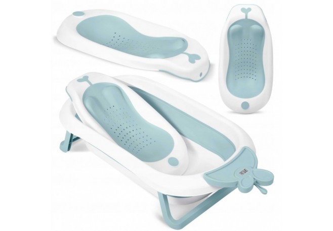 Cadita de baie cu dop de scurgere suport cu insertie si termometru Ricokids RK-282 - Albastru