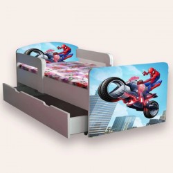 Pat copii cu saltea si sertar Spiderman 4