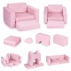 Canapea extensibila modulara pentru copii 2 locuri 8 bucati Ecotoys TMSRT-13 - Roz