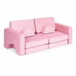 Canapea extensibila modulara pentru copii 2 locuri 10 bucati Ecotoys TMSRT-15 - Roz