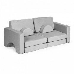 Canapea extensibila modulara pentru copii 2 locuri 10 bucati Ecotoys TMSRT-15 - Gri