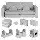 Canapea extensibila modulara pentru copii 2 locuri 10 bucati Ecotoys TMSRT-15 - Gri
