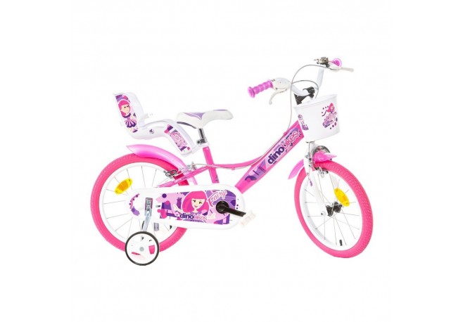Bicicleta copii Dino Bikes 16 Fairy roz