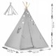 Cort De Joaca Pentru Copii Cu ghirlanda Lumini covoras si 2 pernite Ricokids 120 X 120 X 165 Cm - Gri